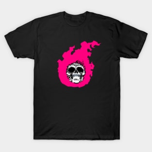 pink flame skull T-Shirt